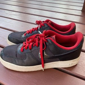 Black and Red Nike Air Forces